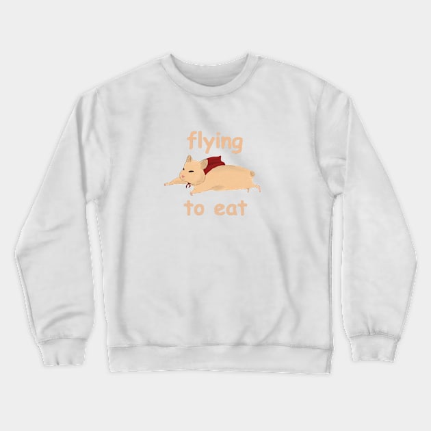 hamster is flying to eat Crewneck Sweatshirt by unicornie